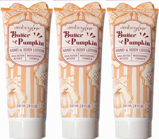 Amber Glow Butter Pumpkin Hand & Body Lotion 3-Pack, 24 fl. oz.
