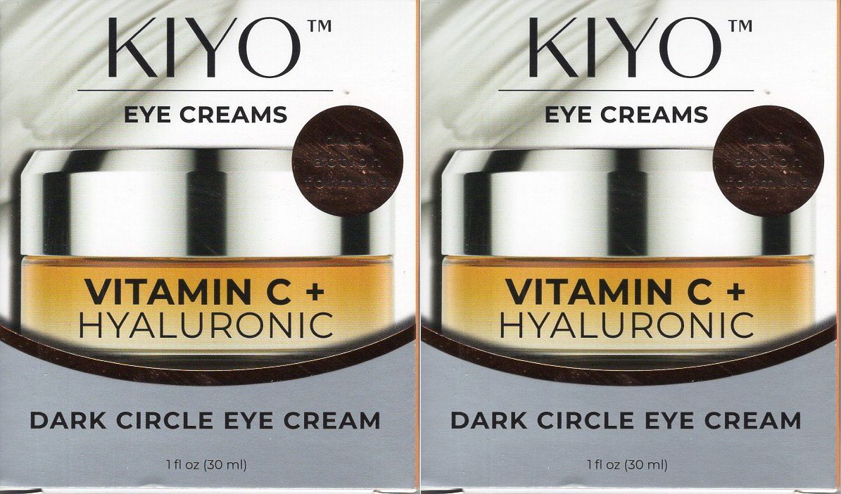 KIYO Eye Creams Vitamin C & Hyaluronic Dark Circle Eye Cream 1oz (Set of 2)