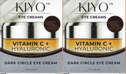 KIYO Eye Creams Vitamin C & Hyaluronic Dark Circle Eye Cream 1oz (Set of 2)