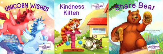 The Storybook Series - Kindness Kitten, Unicorn Wishes, and Share Bear - Children's Book (Set of 3 Books)