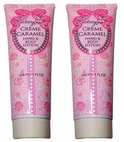 Amberglow Creme Caramel Hand And Body Lotion 8 oz (Set of 2)