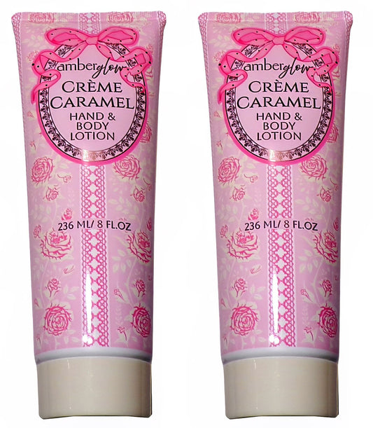 Amberglow Creme Caramel Hand And Body Lotion 8 oz (Set of 2)
