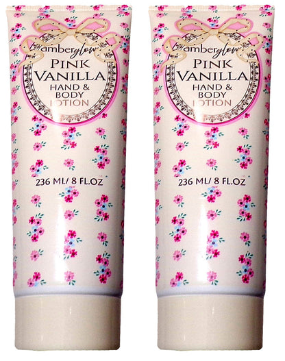 Amberglow Pink Vanilla Hand & Body Lotion 8 fl oz (Set of 2)