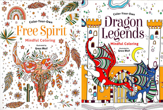 Coloring Book: Color-Your-Own - Free Spirit & Dragon Legens Mindful Coloring