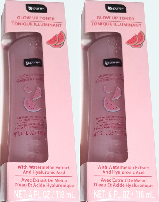 b-pure Glow Up Toner with Watermelon Extract and Hyaluronic Acid 4 oz Set of 2 Pack
