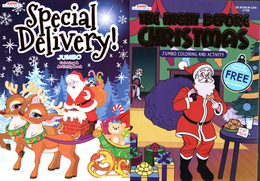 Special Delivery & The Night Before - Jumbo Coloring & Activity Book (Set of 2)