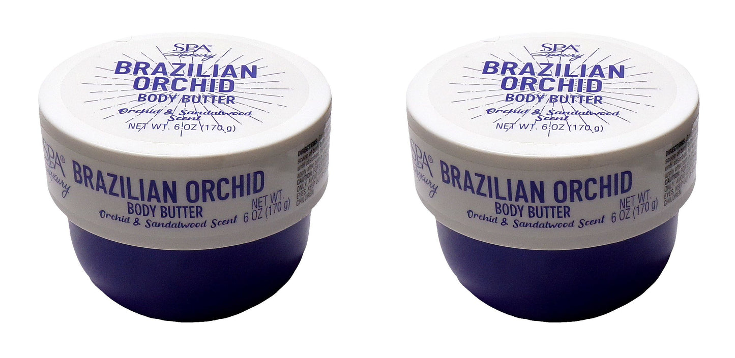 Spa Luxury Brazilian Orchid Body Butter Orchid & Sandalwood Scent 6oz (Set of 2)
