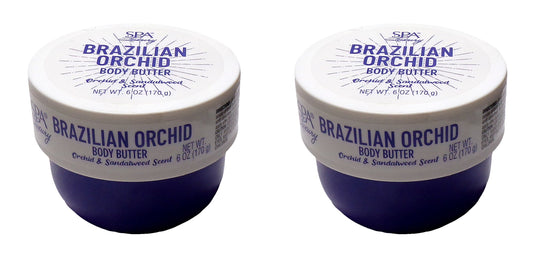 Spa Luxury Brazilian Orchid Body Butter Orchid & Sandalwood Scent 6oz (Set of 2)