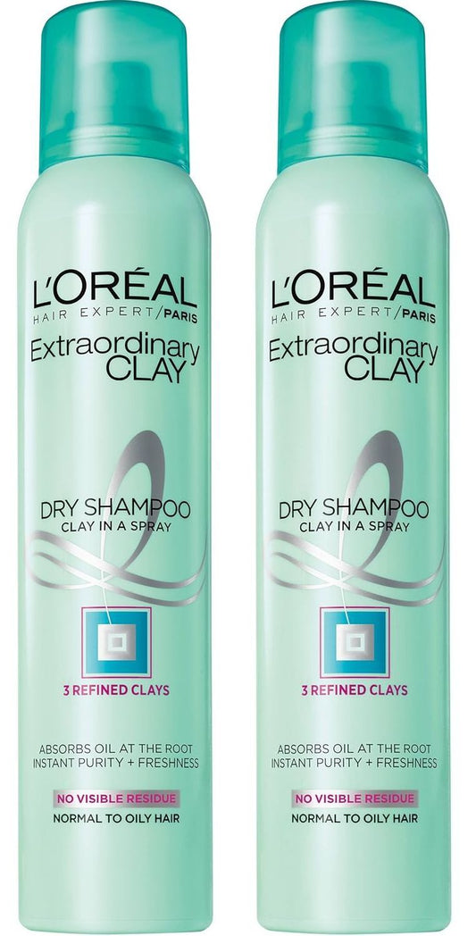 L'Oréal Paris Hair Expert Extraordinary Clay Dry Shampoo, 4 oz.(Set of 2)