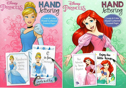 Disney Princess - Hand Lettering & Doodles Activity & Coloring Book (Set of 2)