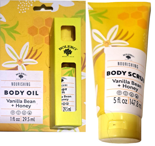 Nourishing Body Oil & Body Scrub - Vanilla Bean & Honey (Set of 2)