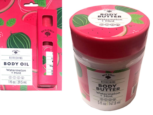 Refreshing Body Oil & Body Butter - Watermelon & Mint (Set of 2 Pack)