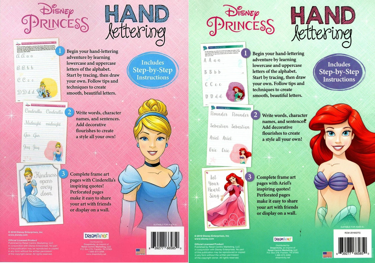 Disney Princess - Hand Lettering & Doodles Activity & Coloring Book (Set of 2)