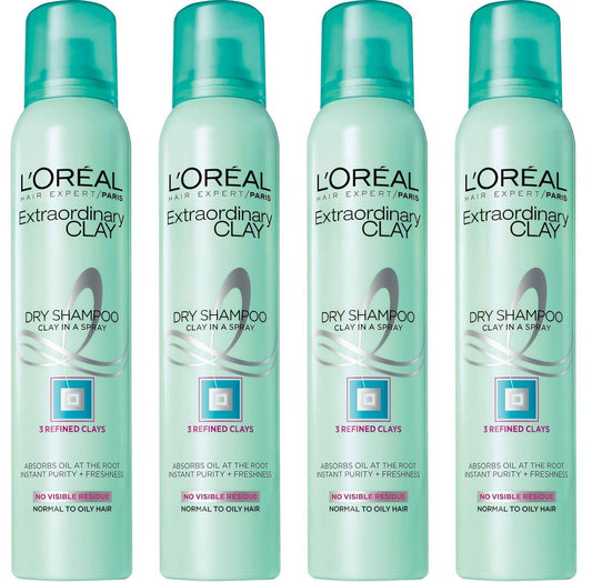 L'Oréal Paris Hair Expert Extraordinary Clay Dry Shampoo, 4 oz.(Set of 4)