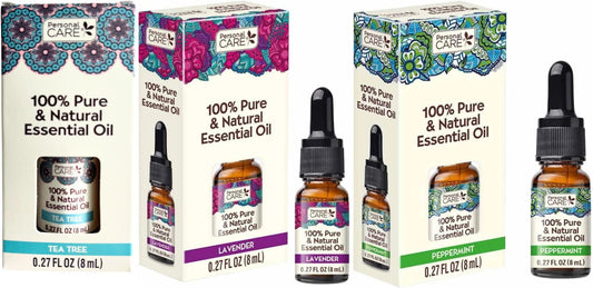 Personal Care Pure Tea Tree, Peppermint, La Essential Oil, 0.27 Fl Oz (Set of 3)