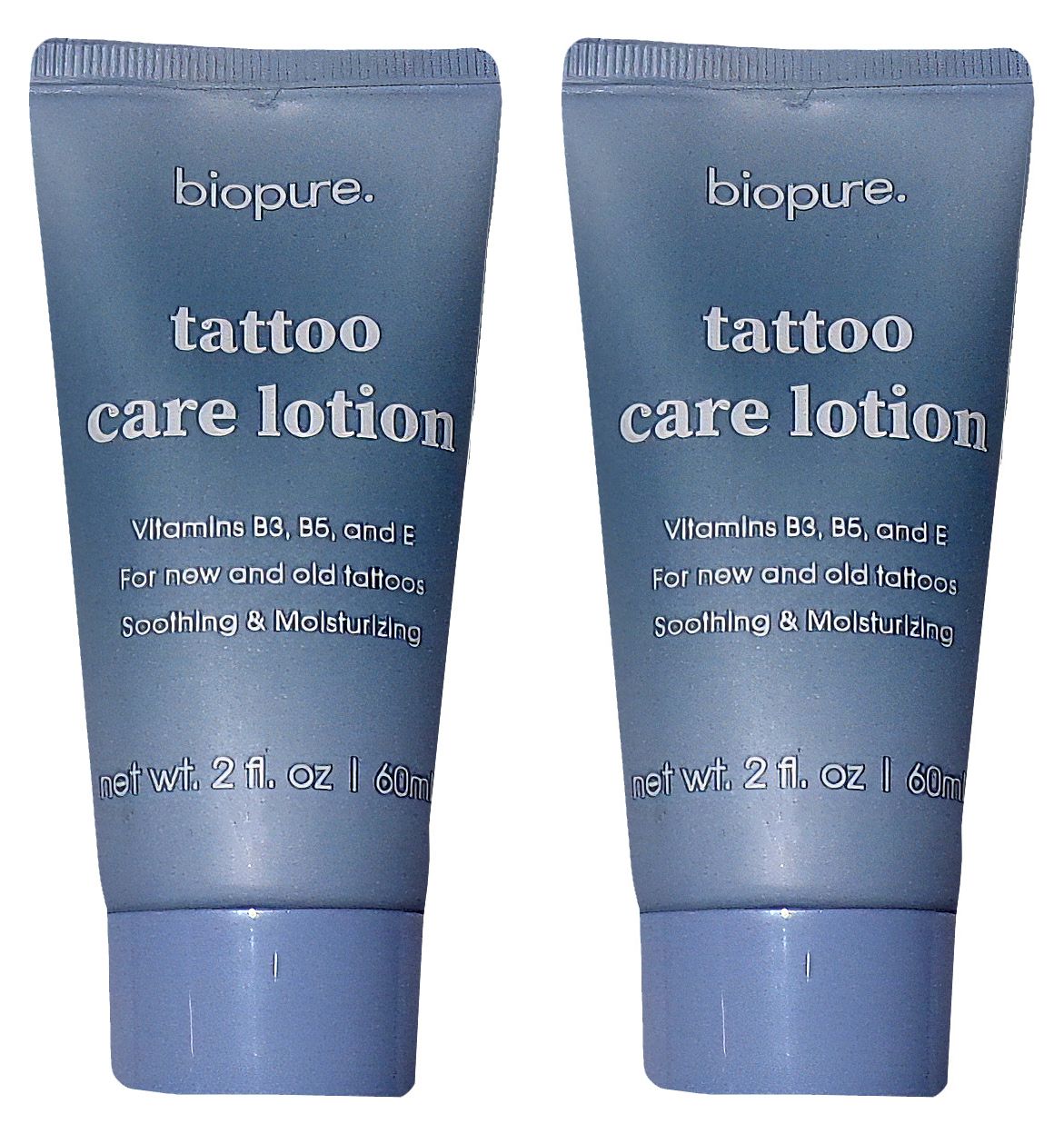 Biopure Tattoo Care Lotion 2oz Vitamins B3 B5 E Soothing Moisturizing (Set of 2)