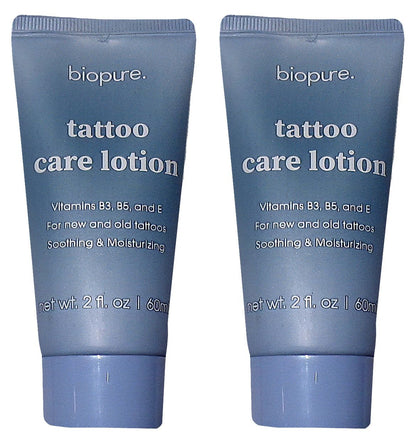 Biopure Tattoo Care Lotion 2oz Vitamins B3 B5 E Soothing Moisturizing (Set of 2)