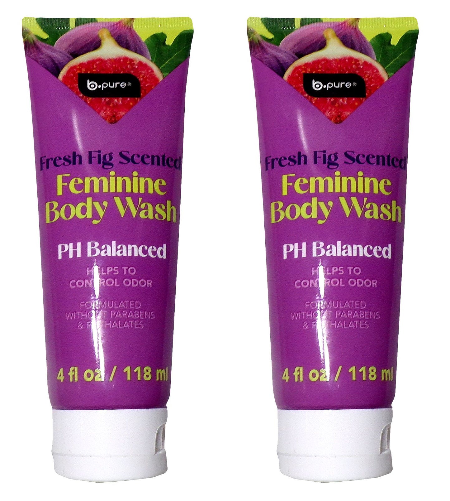 b•pure —Fresh Fig Feminine Moisturizer & Body Wash PH Balanced 4 oz (Set of 2)