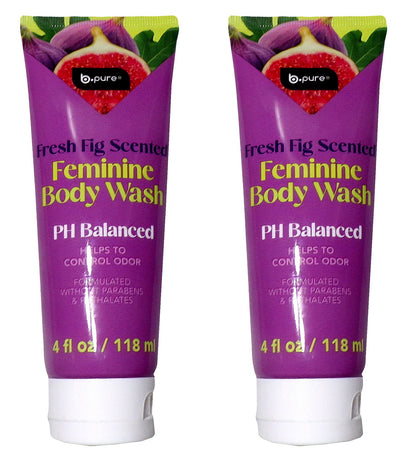 b•pure —Fresh Fig Feminine Moisturizer & Body Wash PH Balanced 4 oz (Set of 2)