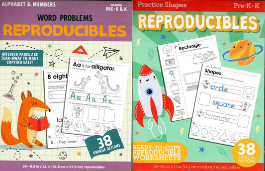 Word Problems Reproducible - Alphabet & Practice Shapes Grades Pre k-k Workbook
