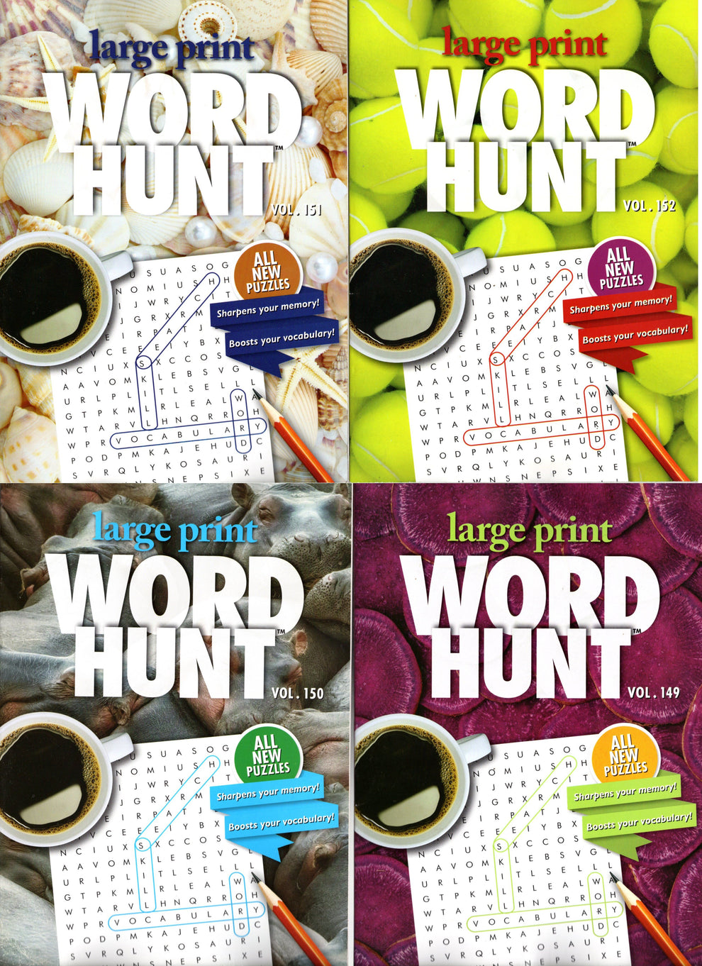 Large Print Word Hunt - All New Puzzles - Vol.149-152 – Pelican Industrial