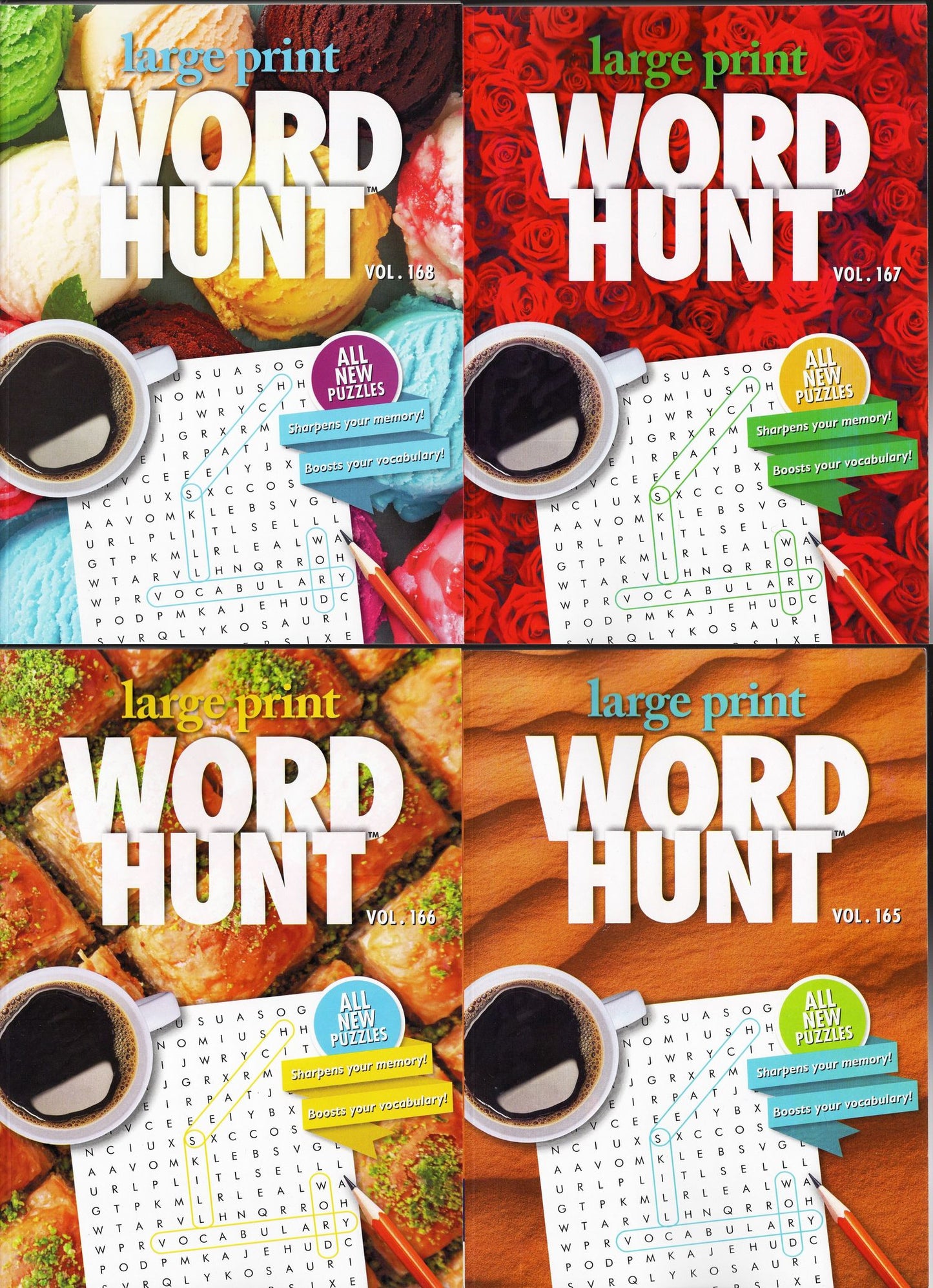 Large Print Word Hunt - All New Puzzles - Vol.165,166,167,168