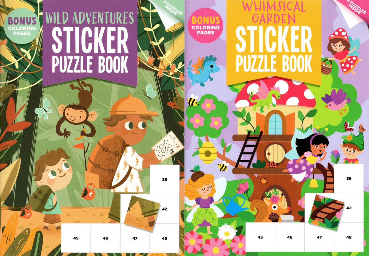 Wild Adventures & Whimsical Garden - Sticker Puzzle Book