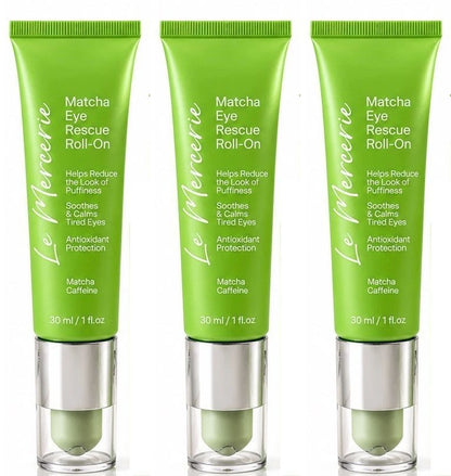 Le Mercerie Matcha Eye Rescue Roll-On Cream 1 fl oz / 30 ml (Set of 3)