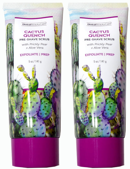 Global Beauty Care Cactus Quench Pre-Shave Scrub 5 oz / 141 g (Set of 2)