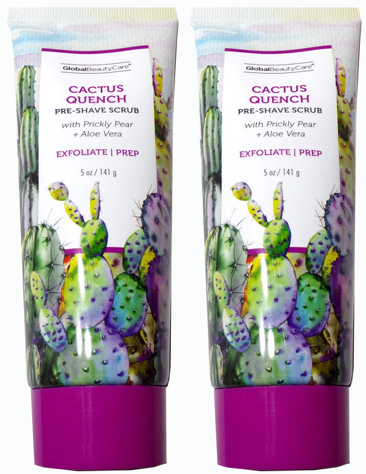 Global Beauty Care Cactus Quench Pre-Shave Scrub 5 oz / 141 g (Set of 2)