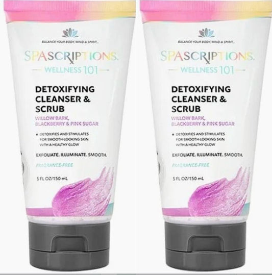 SpaScriptions WELLNESS 101 Detoxifying Cleanser & Scrub 5Fl Oz (Set of 2 Pack)