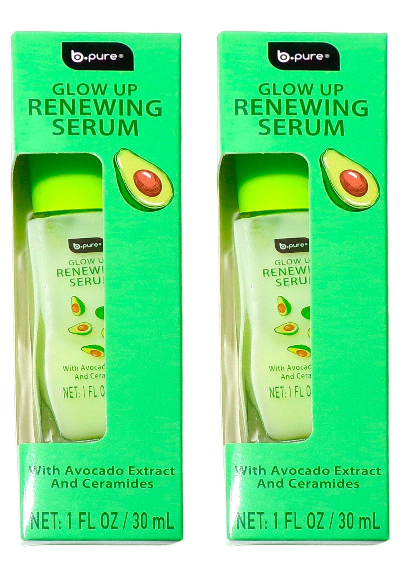 B-Pure Glow Up Renewing Serum, Avocado Extract & Ceramides, 1 fl (Set of 2)