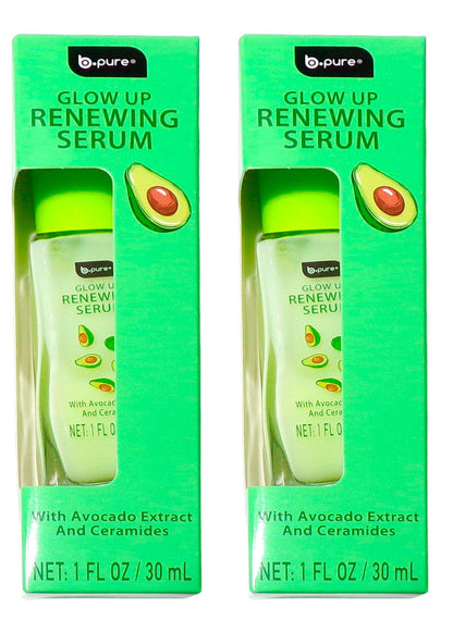 B-Pure Glow Up Renewing Serum, Avocado Extract & Ceramides, 1 fl (Set of 2)