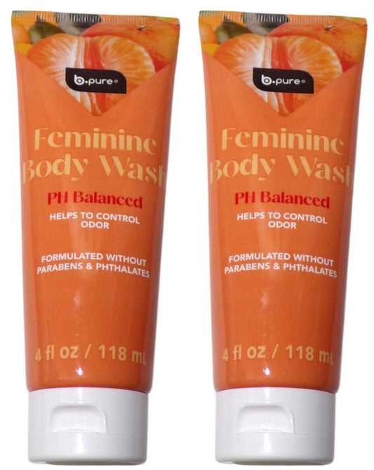b pure Feminine Body Wash PH Balanced Helps to Control Odor 4 fl oz (Set of 2)