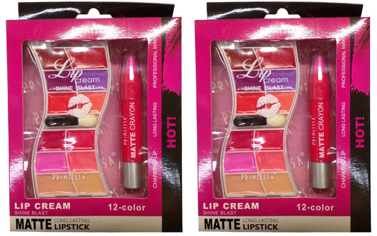 PRINCESSA Professional Eyeshadow Cream , Lipstick , Eyeliner v2 (Set of 2)