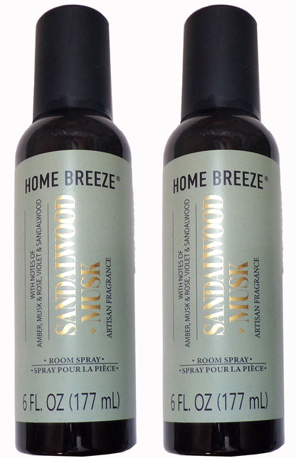 Home Breeze Fragrance Room Spray Sandalwood + Musk 6 fl oz (Set of 2)