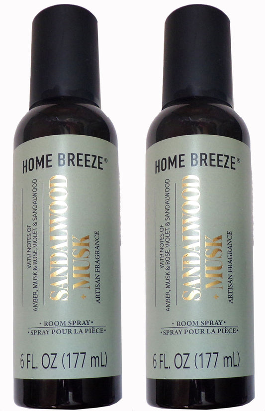 Home Breeze Fragrance Room Spray Sandalwood + Musk 6 fl oz (Set of 2)