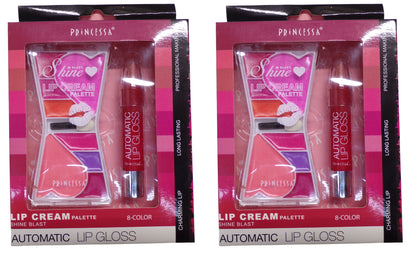 PRINCESSA Professional Eyeshadow Cream , Lipstick , Eyeliner v4 (Set of 2)