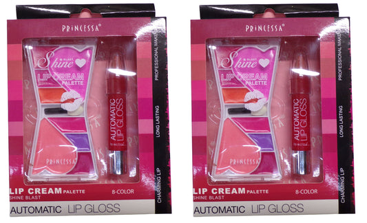 PRINCESSA Professional Eyeshadow Cream , Lipstick , Eyeliner v4 (Set of 2)