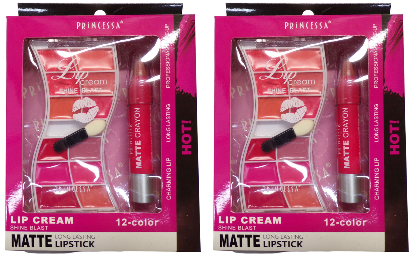 PRINCESSA Professional Eyeshadow Cream , Lipstick , Eyeliner (Set of 2)
