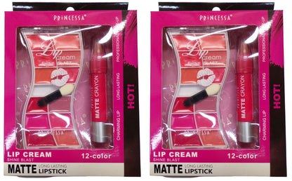 PRINCESSA Professional Eyeshadow Cream , Lipstick , Eyeliner (Set of 2)