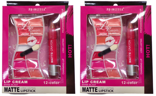 PRINCESSA Professional Eyeshadow Cream , Lipstick , Eyeliner (Set of 2)
