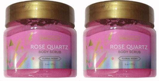 Global Beauty Care Body Scrub -Rose Quartz Floral Scent 6 oz / 170 g (Set of 2)