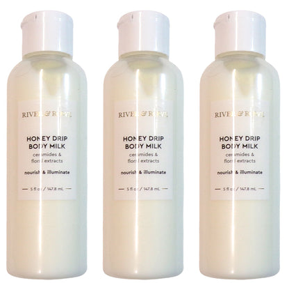 RIVER & ROWE Honey Drip Body Milk Ceramides Floral Extracts Nourish 5 fl oz Set