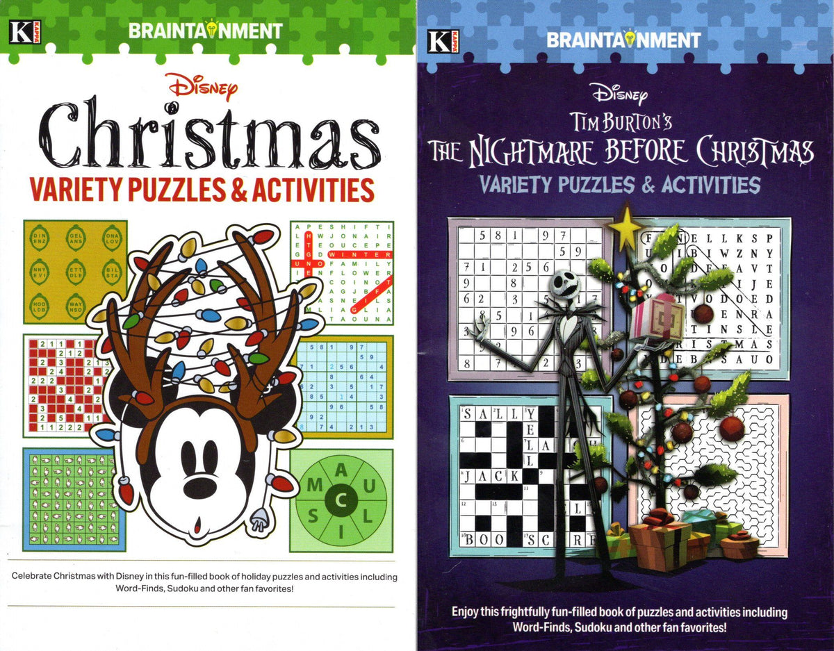 Kappa Disney Christmas & The Nightmare Before Christmas Puzzle Books 2-Pack