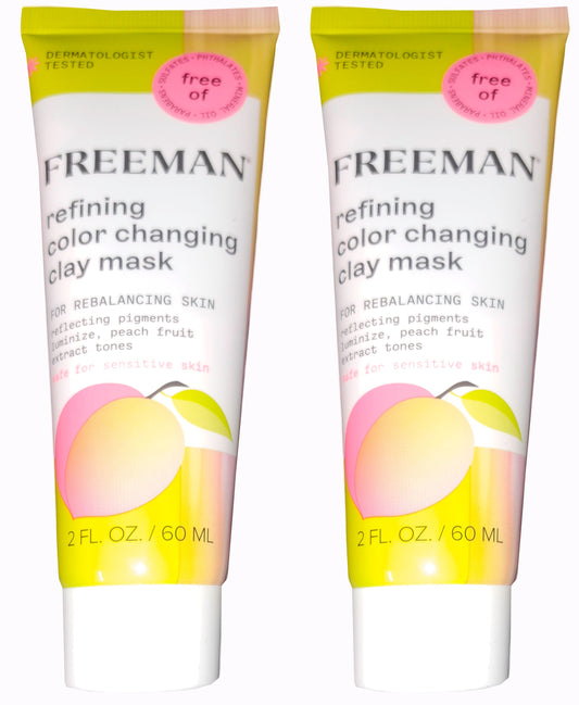 Freeman refining color changing Clay Mask 2fl oz 60ml (Set of 2 Pack)