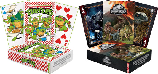 AQUARIUS Teenage Mutant Ninja Turtles Pizza & Jurassic World - Playing Cards