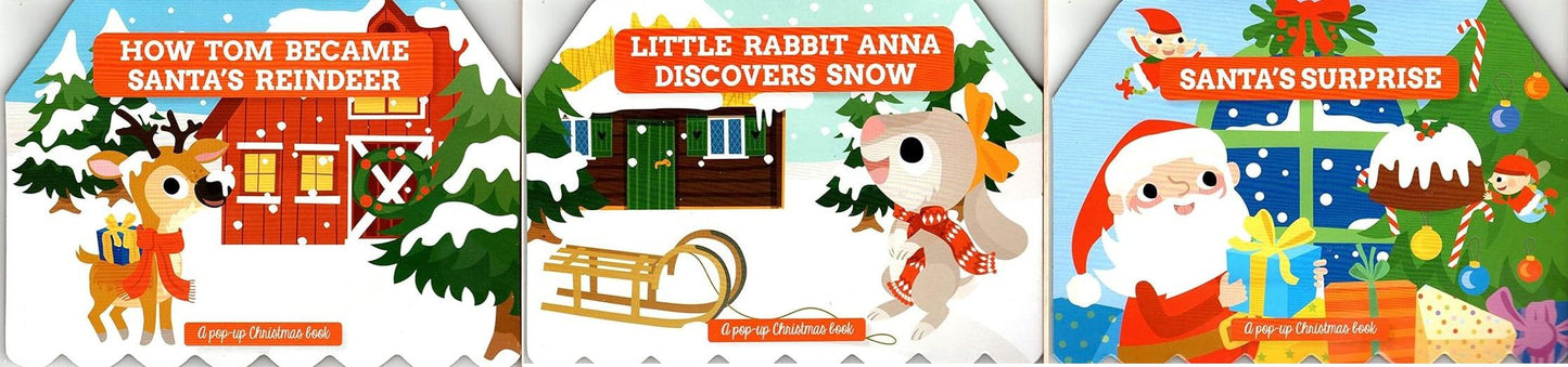 Christmas Holiday - Children Pop-Up Board Books - (Set of 3 Books)