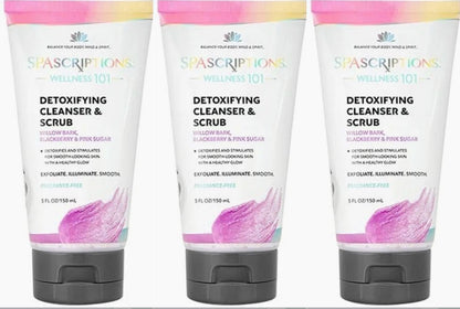 SpaScriptions WELLNESS 101 Detoxifying Cleanser & Scrub 5Fl Oz (Set of 3 Pack)