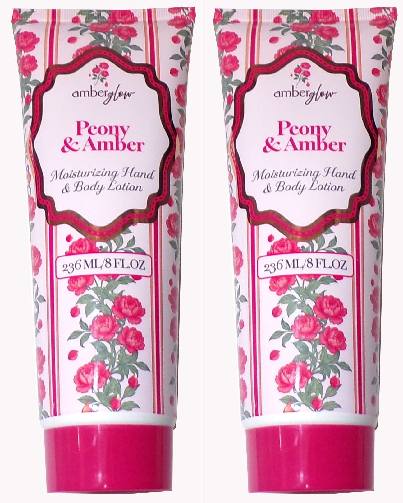 Amber Glow Hand and Body Lotions - Peony & Amber Moisturizing (Set of 2)